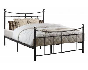 4ft Small Double Emma Traditional Black Metal Tubular Bed Frame